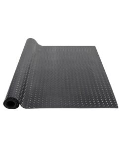 VEVOR резиновое покрытие с ромбовидным рисунком 3 мм, 1,22 м x 4,57 м, водостойкий гаражный коврик для авто, спортзала, мастерской, черный