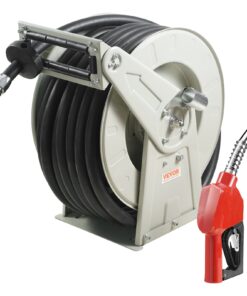 VEVOR 25,4 мм x 15,24 м втягивающаяся катушка для топлива, прочная сталь, шланг NBR, автонасадка, 20,68 бар для дизеля/керосина