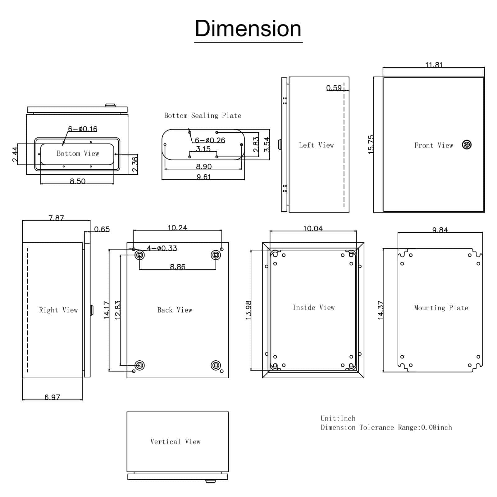 VEVOR IP66 Steel Electrical Enclosure 40x30x20 cm, NEMA 4X Waterproof Dustproof Junction Box with Mounting Plate — изображение 10