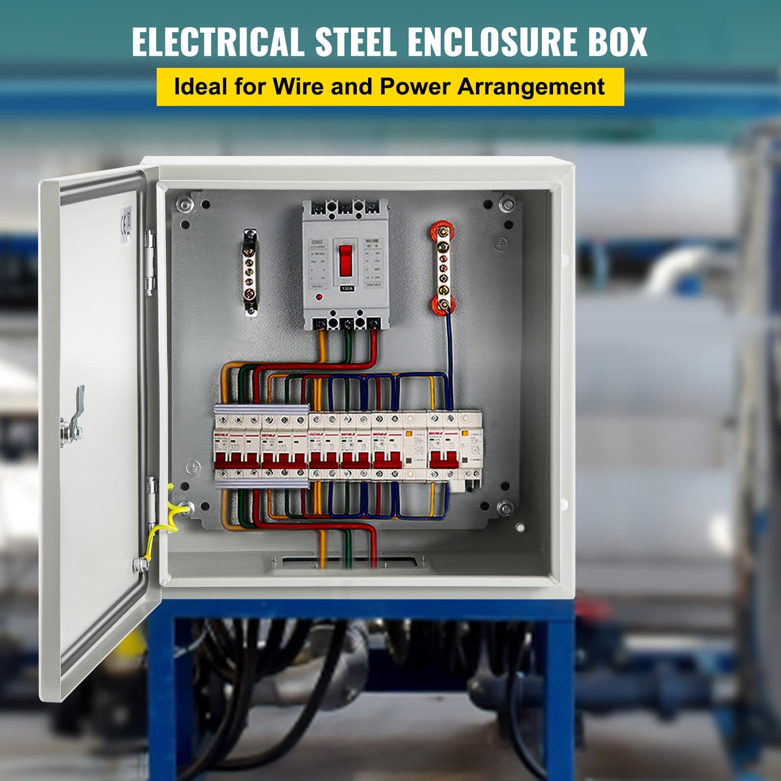 VEVOR 50x50x15 cm Steel Electrical Enclosure, IP66 Waterproof NEMA 4X Box with Mounting Plate for Indoor/Outdoor Use - Зображення 2
