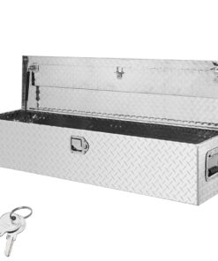 VEVOR Міцна Алюмінієва Інструментальна Скриня 121.9x38.1x38.1 см, Замикається, Для Пікапів, Причепів, RV - Срібляста