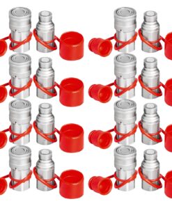 VEVOR Skid Steer 1/2" NPT Flat Face Hydraulic Quick Connect Coupler Set, 8 Pairs, ISO 16028, 5076 PSI (35 MPa)