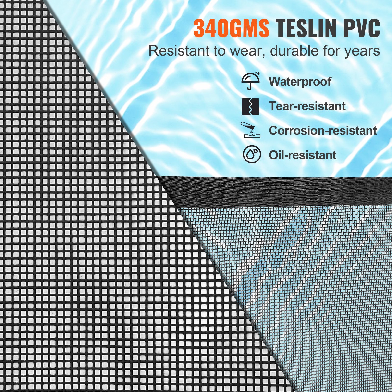VEVOR Removable Pool Fence 1.21x29.26m for Inground Pools, Child & Pet Safety, Teslin PVC Mesh, Easy DIY Installation — attēls 4
