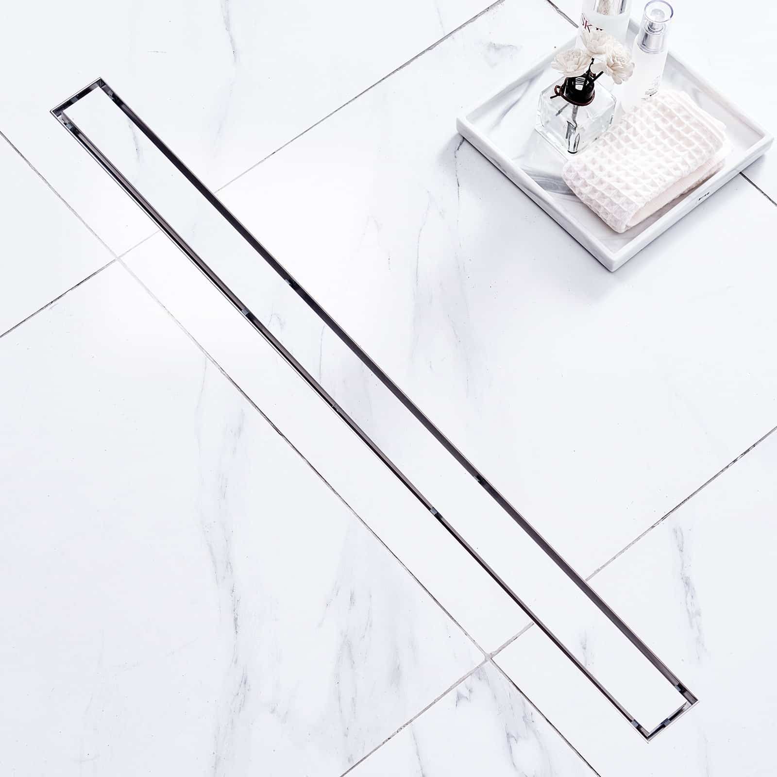 VEVOR 914mm Linear Shower Drain with Tile Insert, Brushed 304 Stainless Steel, Hair Strainer, Adjustable Feet, Silver - Зображення 8