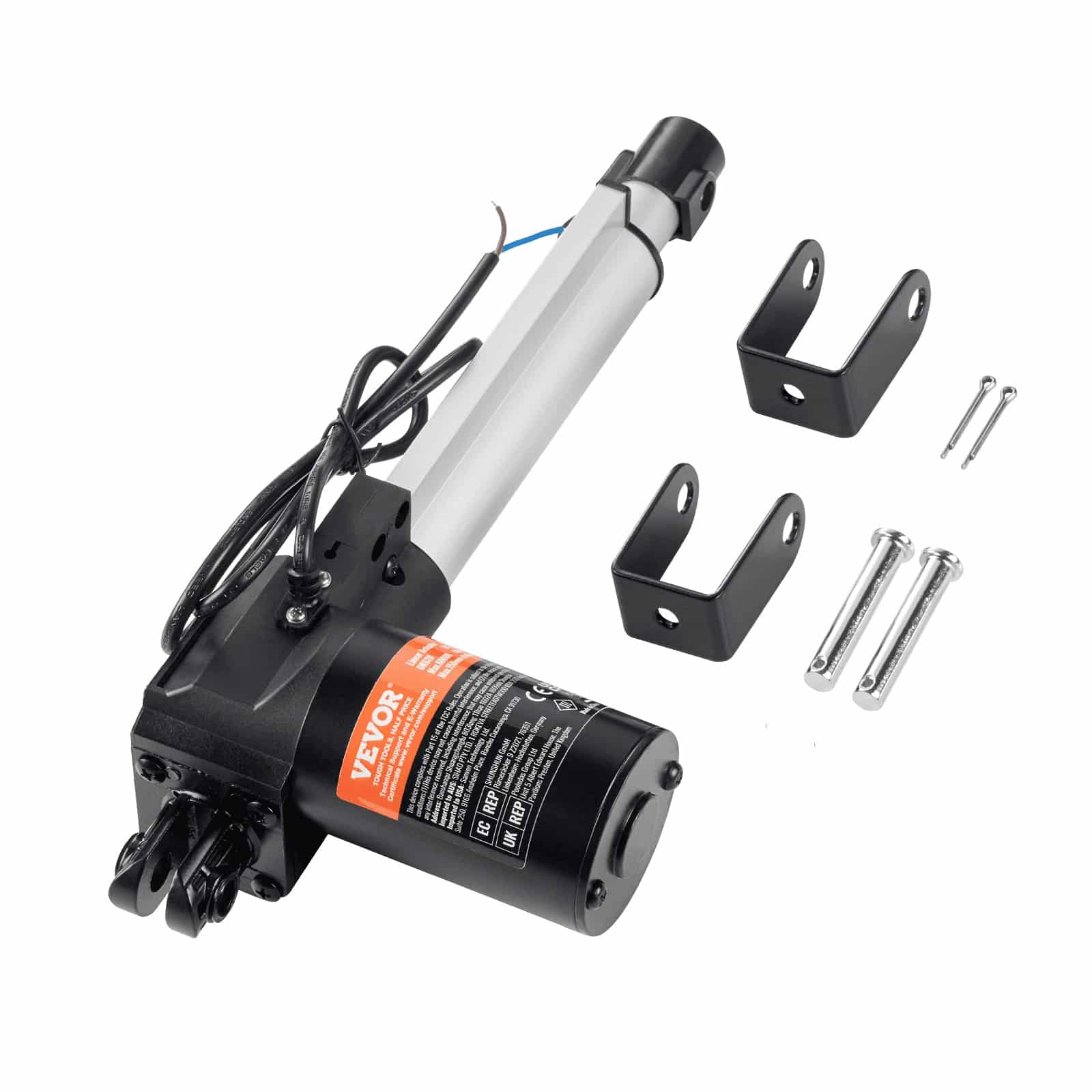 VEVOR 12V лінійний привід, хід 150 мм, зусилля 6000N, швидкість 5 мм/с, IP44, для важких робіт