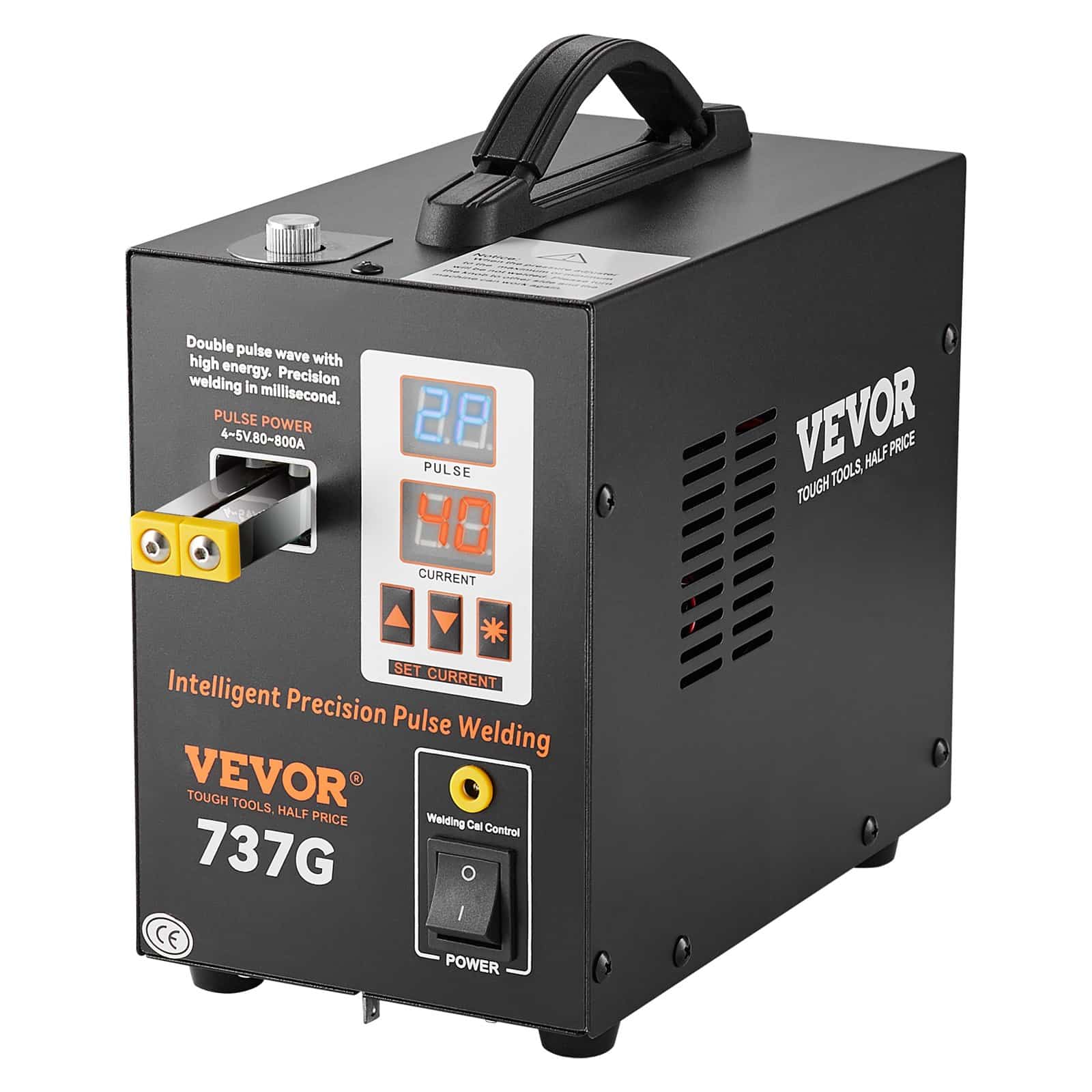 VEVOR 737G Battery Spot Welder 2.8kW, Portable Welding Machine for 0.12mm Nickel Strips, 2 Modes, for 18650/14500 Packs