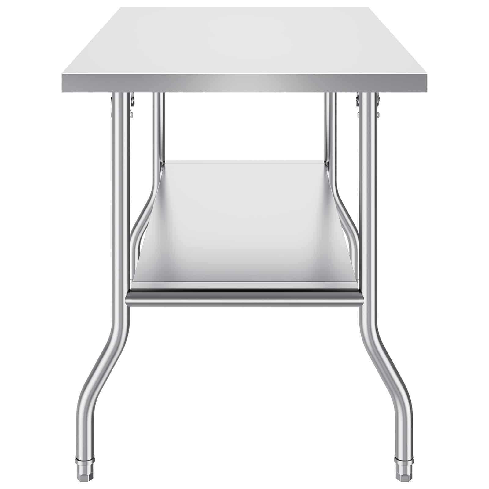 VEVOR Folding Stainless Steel Prep Table 122x76 cm with Undershelf, Heavy-Duty Workstation for Kitchen, Restaurant, Garage — изображение 11