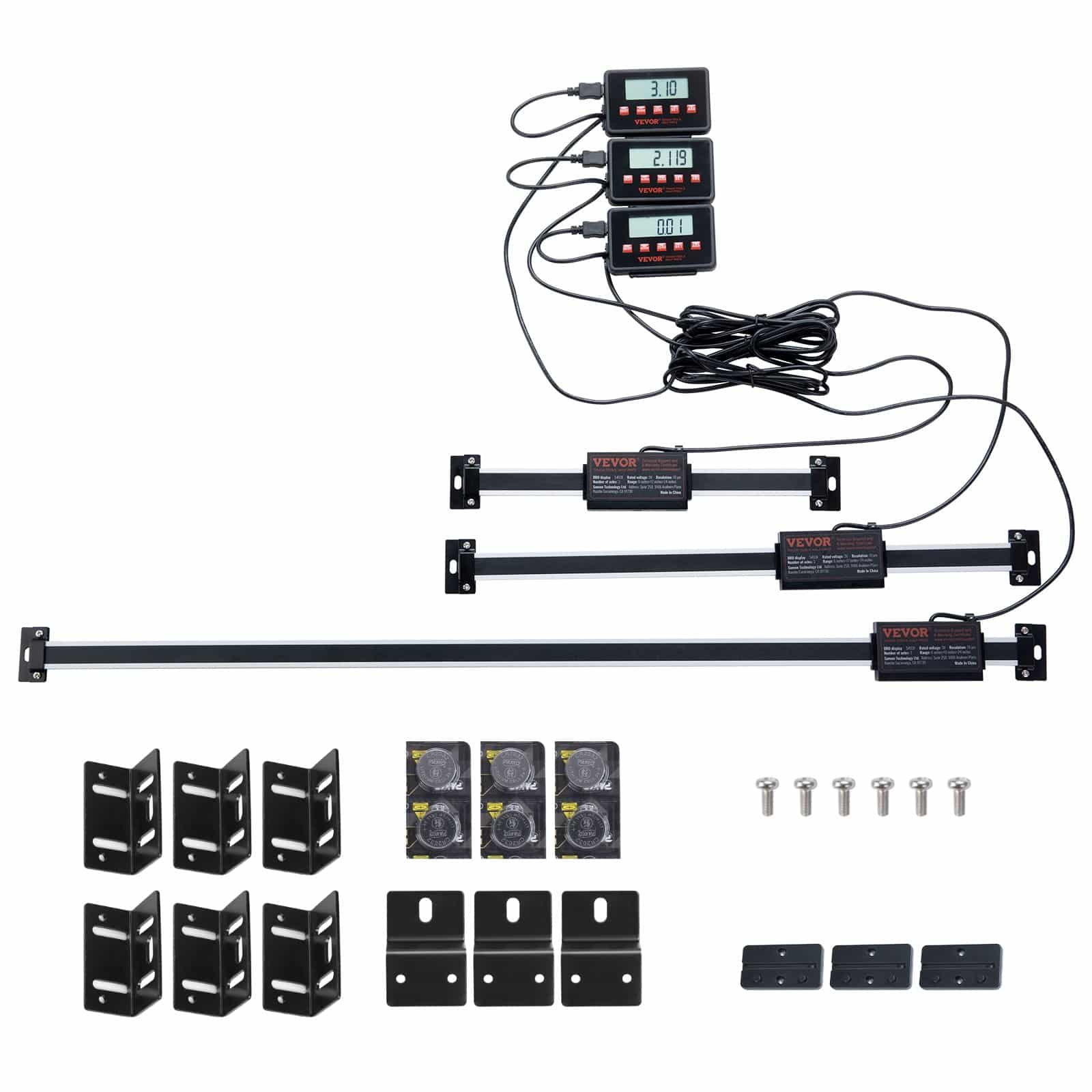 VEVOR 3-Axis Digital Readout DRO Kit with 150mm, 300mm & 600mm Linear Scales, High-Precision Display, IP54 Rating — изображение 9