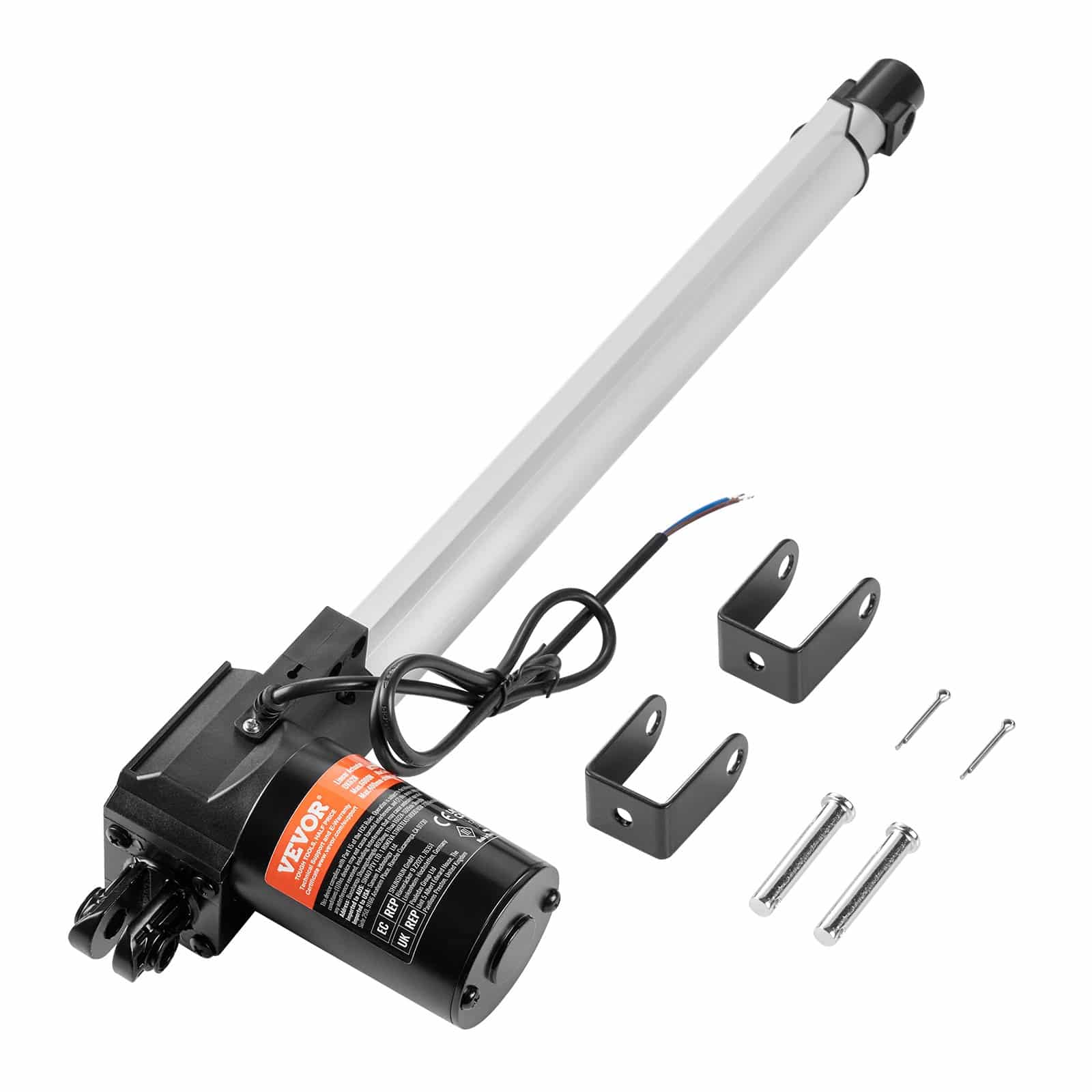 VEVOR 12V Heavy Duty Linear Actuator, 35.6cm Stroke, 6000N Force, 5mm/s Speed, IP44, for Automation & Lifting
