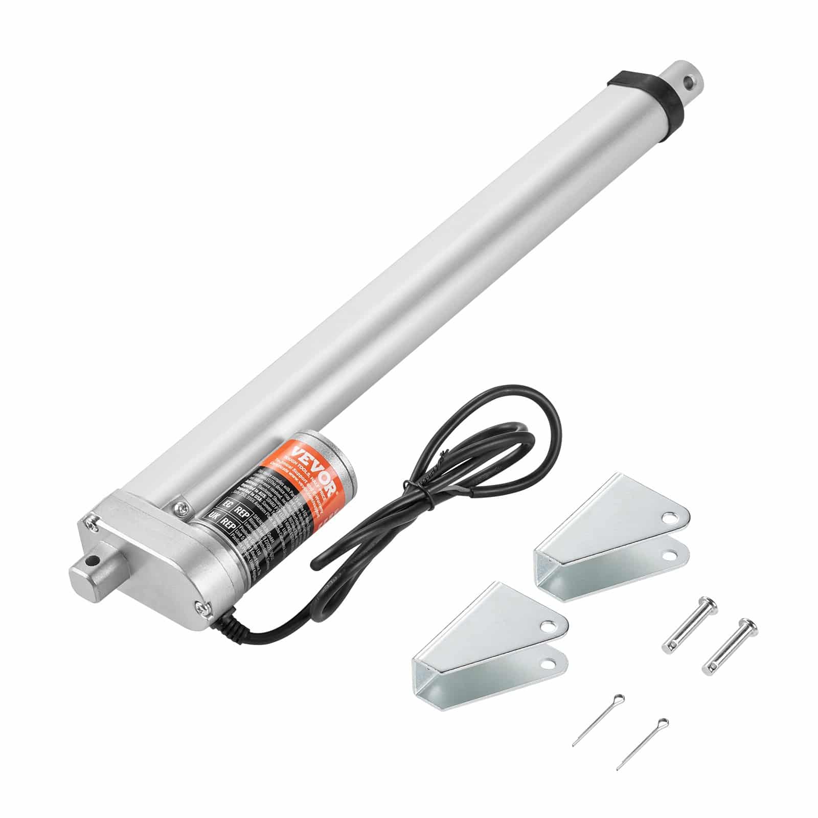 VEVOR 12V Linear Actuator 300mm Stroke, 14mm/s Speed, 1000N Force, IP54 for Furniture & Automation