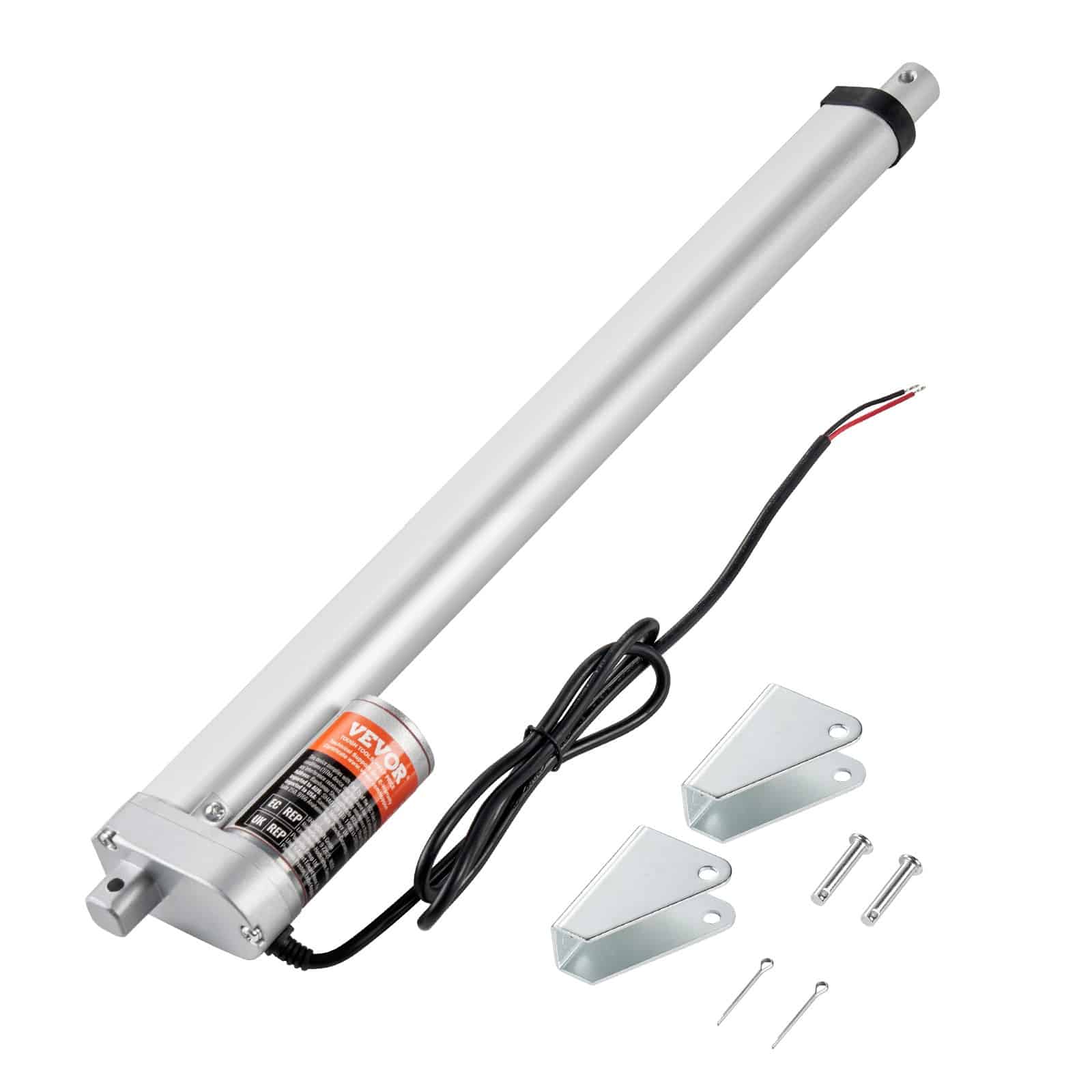 VEVOR 12V Linear Actuator, 40.6cm Stroke, 1500N Load, 5mm/s Speed, IP54, Quiet & Precise for Automation and Furniture