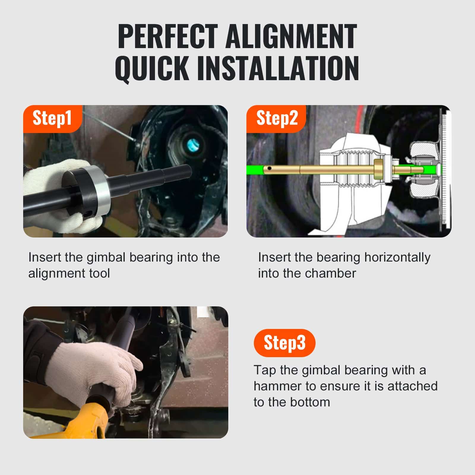 VEVOR Marine Engine Gimbal Bearing Alignment & Install Tool Kit 3.56 cm Rod for Mercruiser, OMC, Volvo, Cobra, Bravo — изображение 6