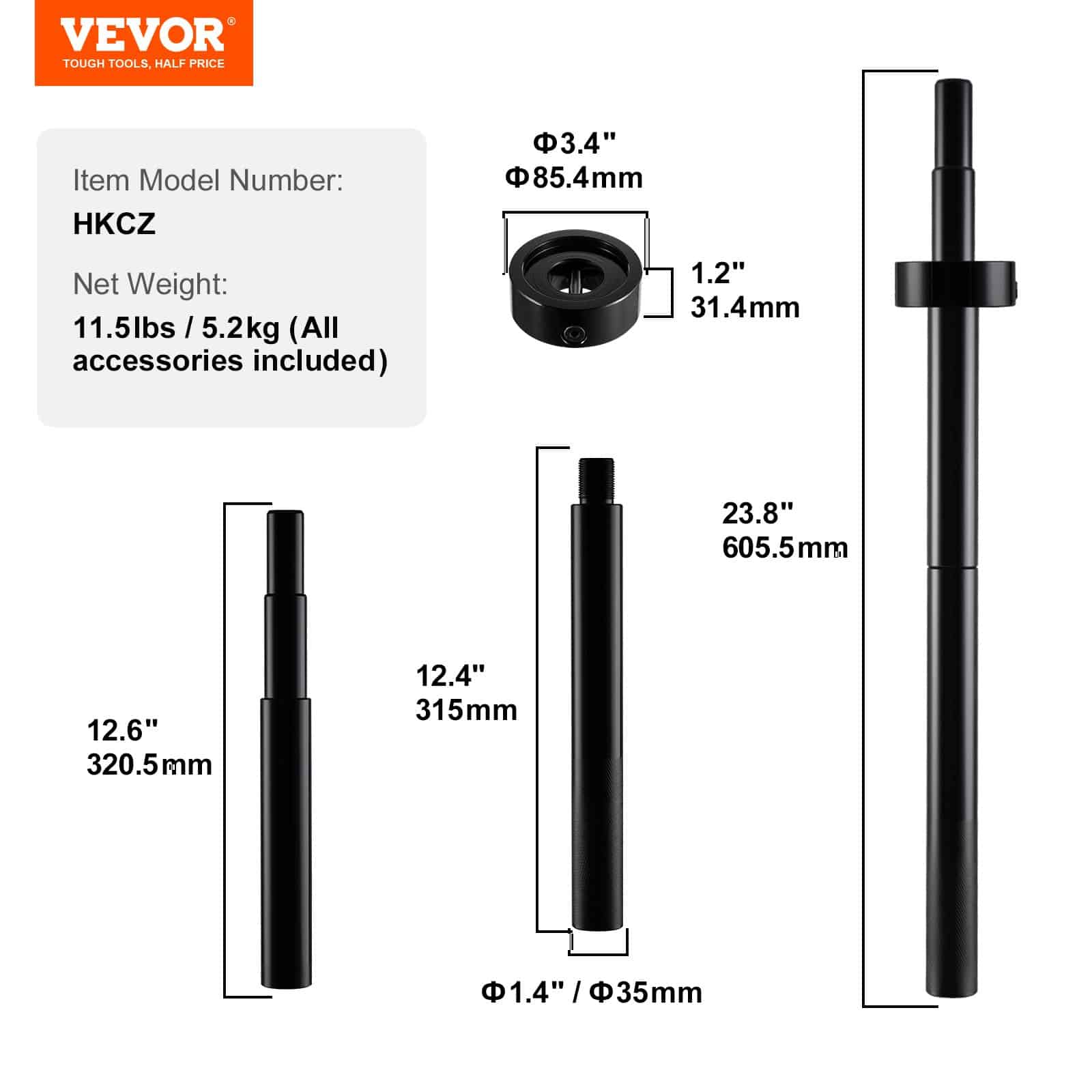 VEVOR Marine Engine Gimbal Bearing Alignment & Install Tool Kit 3.56 cm Rod for Mercruiser, OMC, Volvo, Cobra, Bravo — изображение 7
