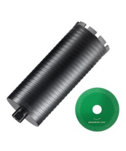VEVOR 108 mm Wet/Dry Diamond Core Drill Bit with Pilot Adapter & Saw Blade, 241 mm Depth, M16 Thread, for Concrete & Brick