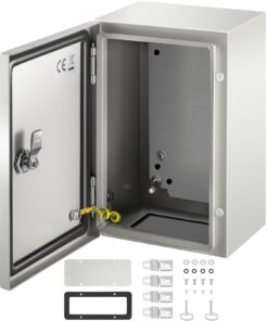 VEVOR NEMA 4X сталева електрична коробка 30x20x15 см, IP66 водонепроникна та пилозахищена, з монтажною пластиною