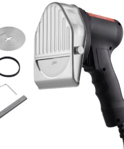 VEVOR 80W Electric Shawarma Knife with 100mm Blades, Adjustable 0-8mm, Stainless Steel Kebab Slicer with Flat & Serrated Blades