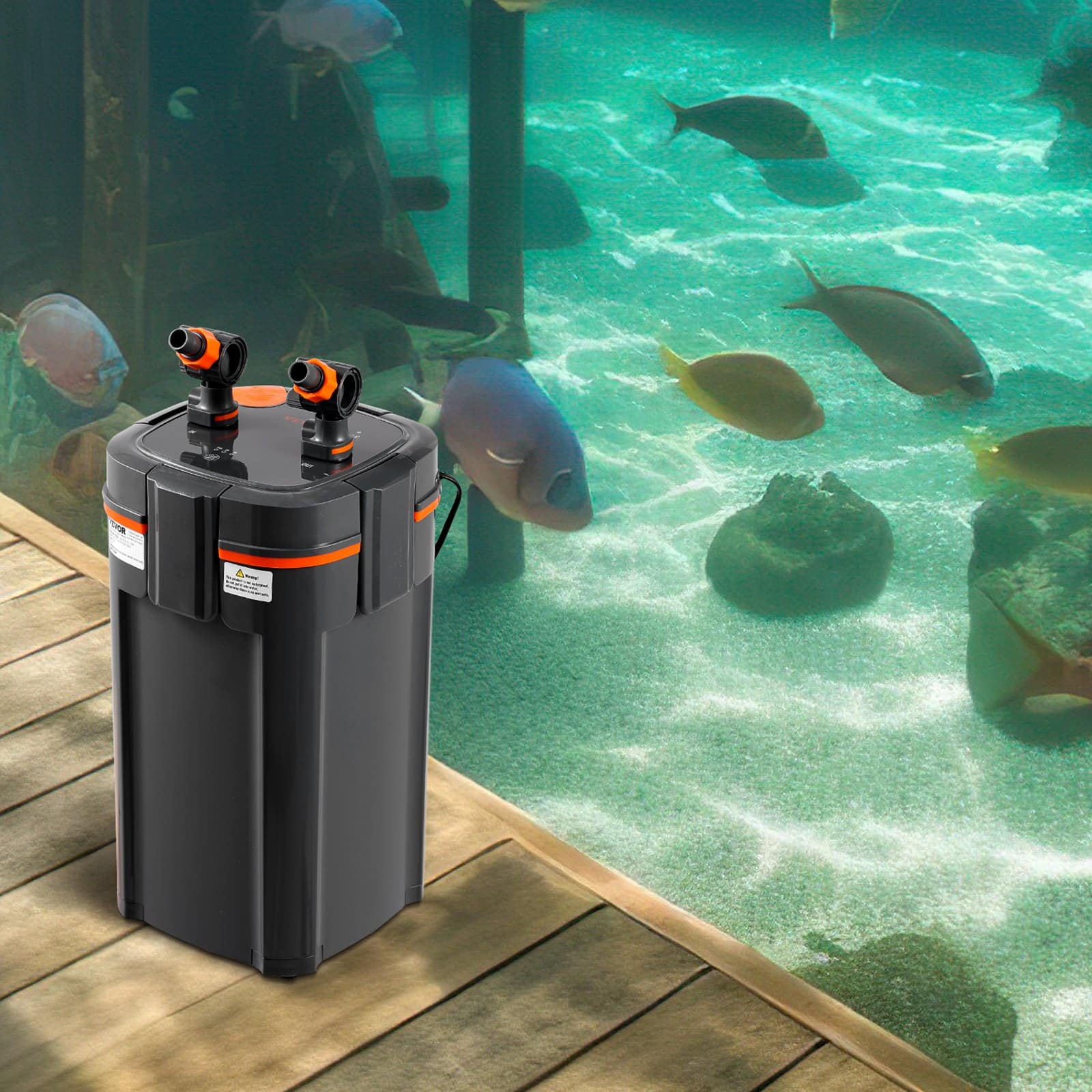 VEVOR 378.5 L Aquarium Canister Filter with 12W UV Lamp, 1200 L/h Flow, Quiet Motor for Fish & Turtle Tanks - Зображення 8