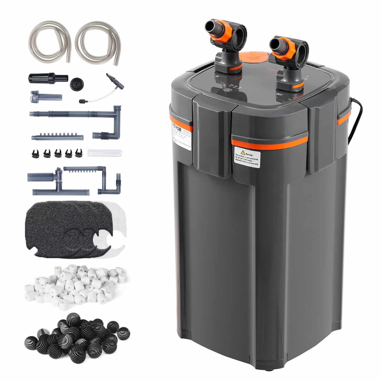 VEVOR 378.5 L Aquarium Canister Filter with 12W UV Lamp, 1200 L/h Flow, Quiet Motor for Fish & Turtle Tanks - Зображення 9