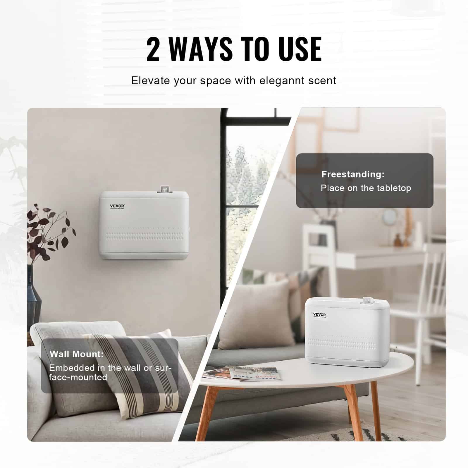 VEVOR 850ml HVAC Cold Air Scent Diffuser, Covers Up to 465m², Bluetooth App Control, Waterless, Wall-Mount or Freestanding — изображение 6