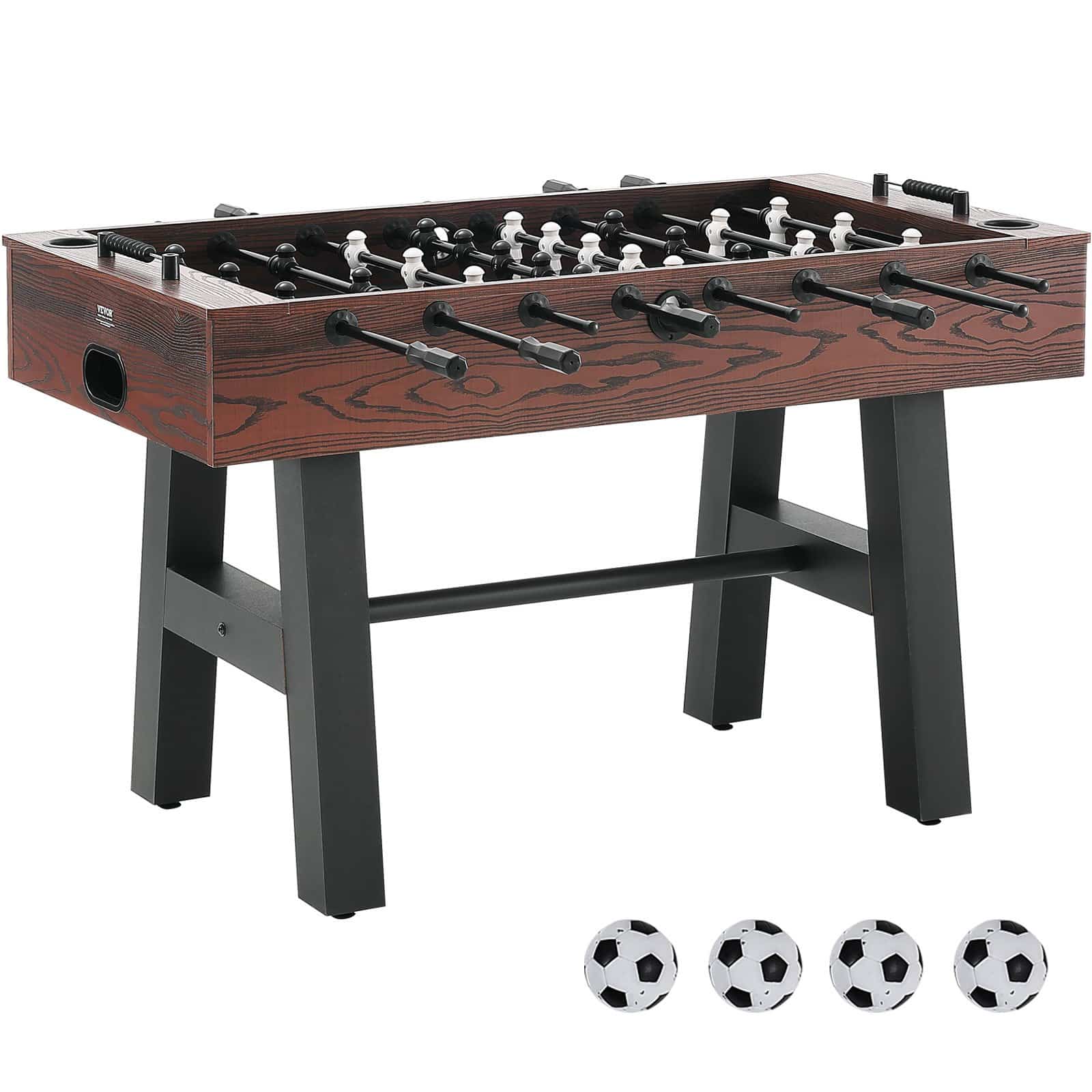 VEVOR 140 cm Full Size Foosball Table for Home & Game Room, 26 Players, 4 Balls, 2 Cup Holders, MDF, Adjustable Legs