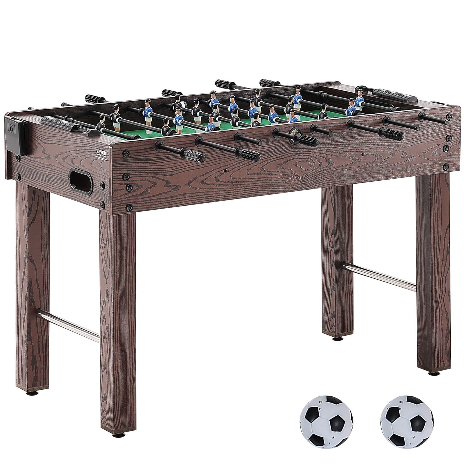 VEVOR 121 cm Full-Size Foosball Table with 2 Balls & Cup Holders, MDF Frame, Indoor Game Table for Home & Game Room