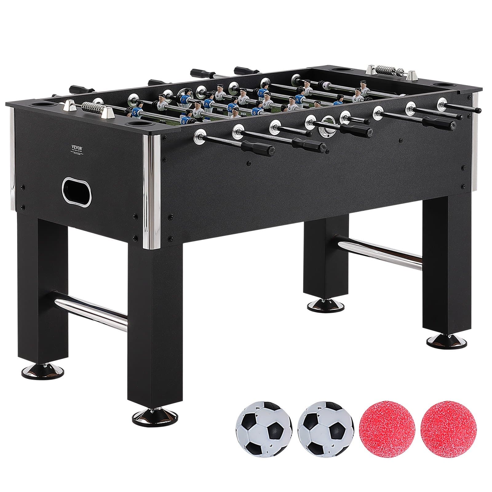 VEVOR 140 cm Full Size Foosball Table with 4 Balls & Cup Holders, Indoor Soccer Game for Home, Family & Game Room