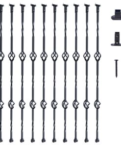Декоративные балясины VEVOR для металлических лестниц 112 см x 1,27 см, 10-упаковочные полые стальные шпиндели с корзинами, обувью и винтами