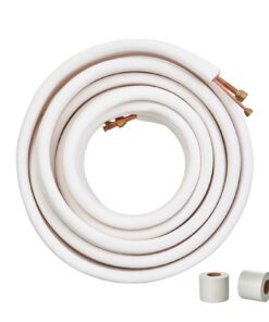 VEVOR 15.24m Mini Split Line Set with 6.4 & 12.7mm Copper Pipes, 3-Layer Insulation, for Mini Split AC and Heat Pump Systems