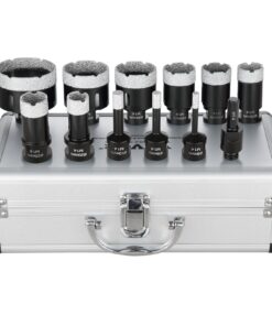 VEVOR 11-Piece Diamond Core Drill Bit Set 6–65mm with M14 Connector & Case, for Dry/Wet Cutting Ceramic Tile, Marble, Granite