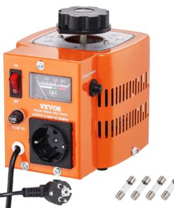 Трансформатор переменного напряжения VEVOR 500VA от 230V до 0 (300V) переменного тока, регулятор мощности 1,7A с предохранителями и термовыключателем, сертифицирован CE