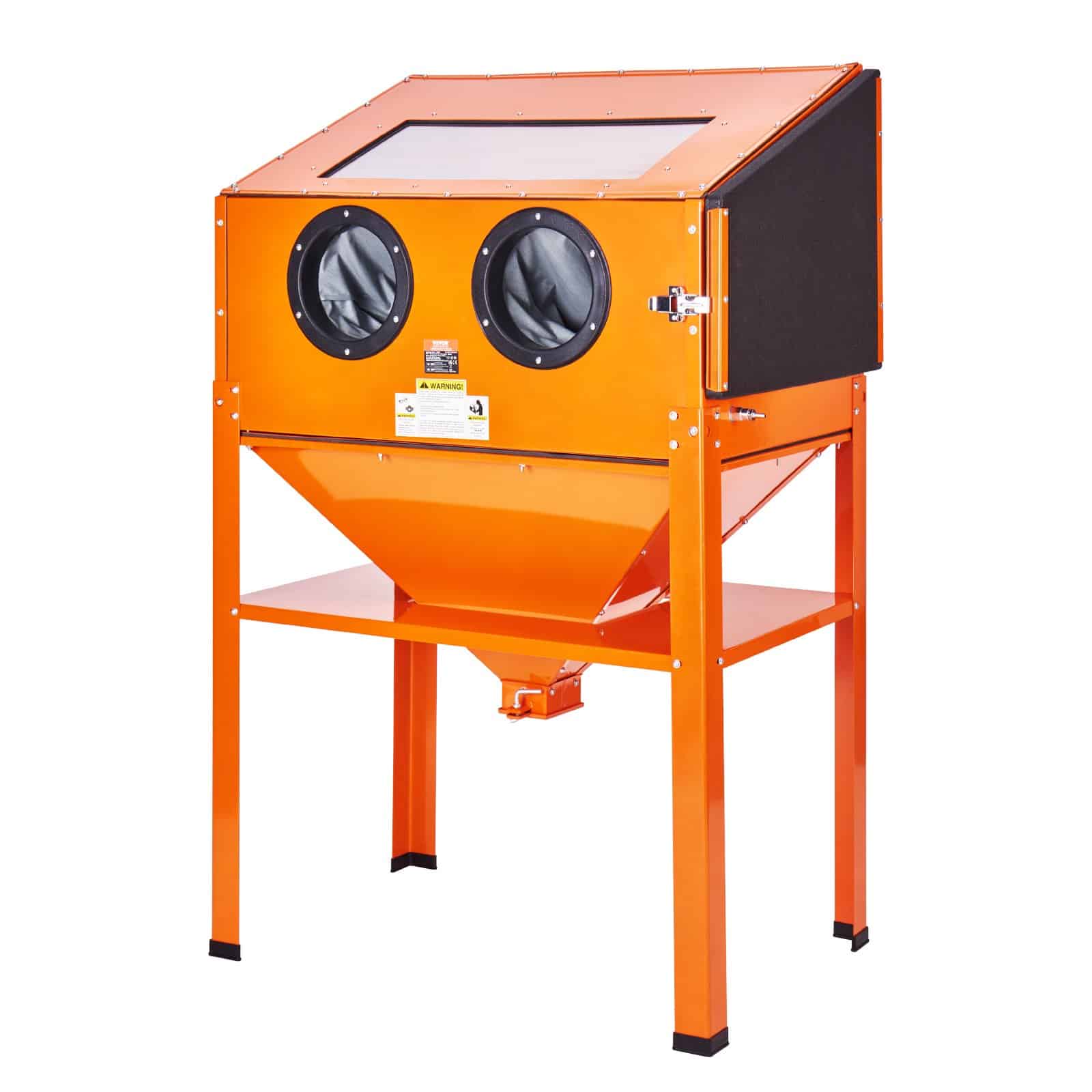 VEVOR 227.1L Sandblasting Cabinet with Stand, Blasting Gun & 4 Nozzles, LED Light, Steel Construction for Rust & Paint Removal