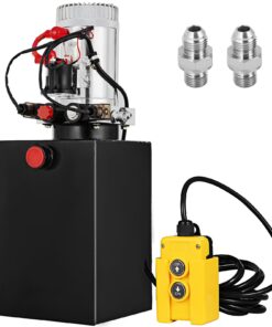VEVOR 12V DC Double Acting Hydraulic Power Unit, 12L Steel Reservoir, 220 Bar, for Dump Trailers & Car Lifting