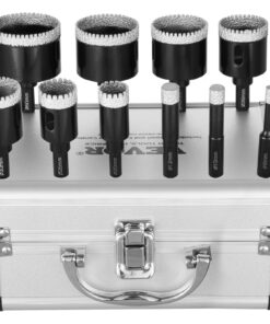 VEVOR 10-Piece Diamond Core Drill Bit Set 6–50mm, Triangular Shank, for Tile, Ceramic, Porcelain, Dry & Wet, with Case