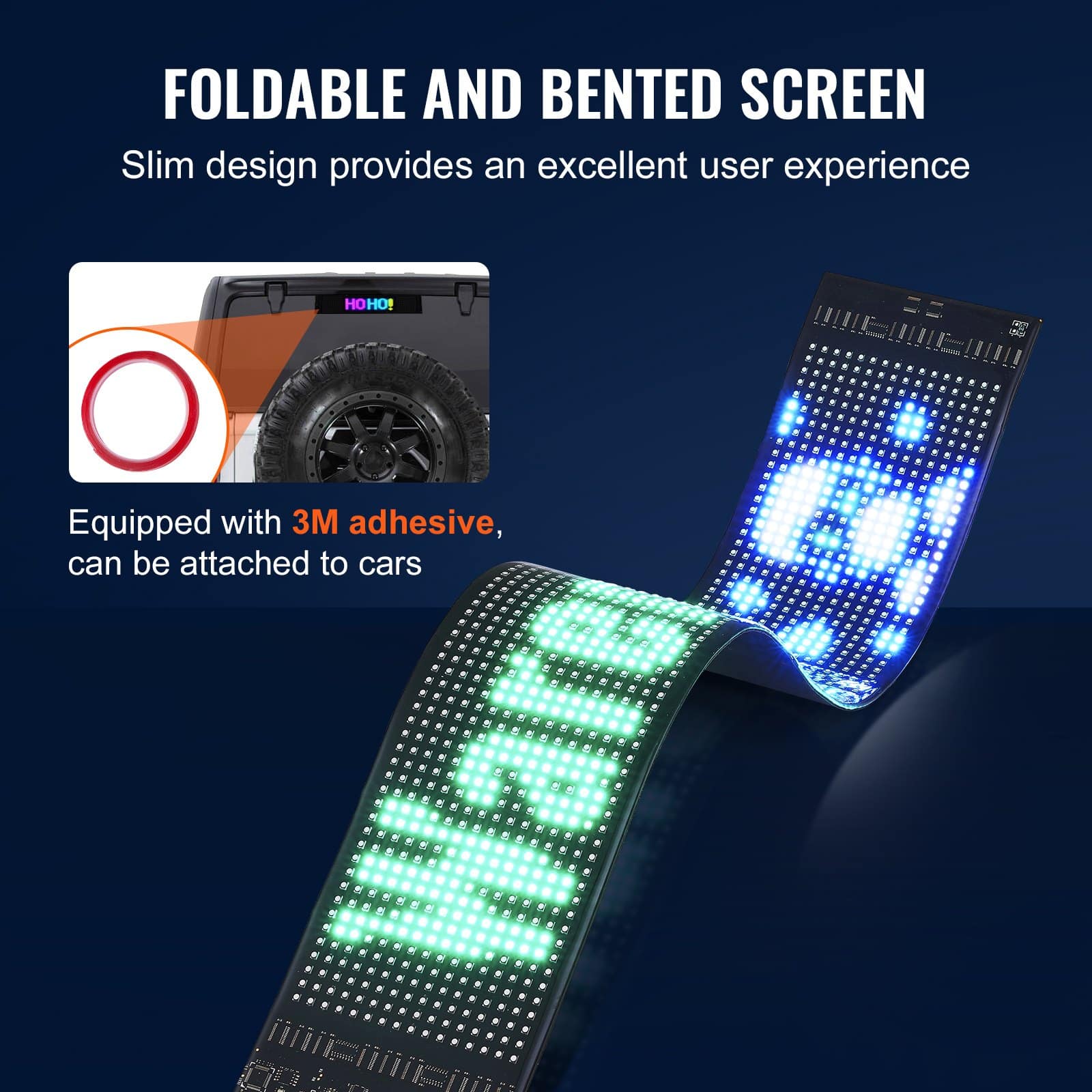 VEVOR P6 LED Sign 68x12cm, Programmable Bluetooth App Control, Full Color Scrolling Display for Store/Car Advertising - Image 4