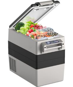 VEVOR 52L Dual-Zone Car Refrigerator Freezer, -20°C to 10°C, 12/24V DC & 100–240V AC, Portable Compressor Cooler for Camping & Travel