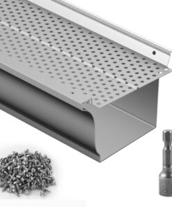 VEVOR Aluminum Gutter Guard 127 mm Wide, 52 PCS, 63.4 m Total, 4 mm Mesh, DIY Leaf Filter Cover for All Roof & Gutter Types