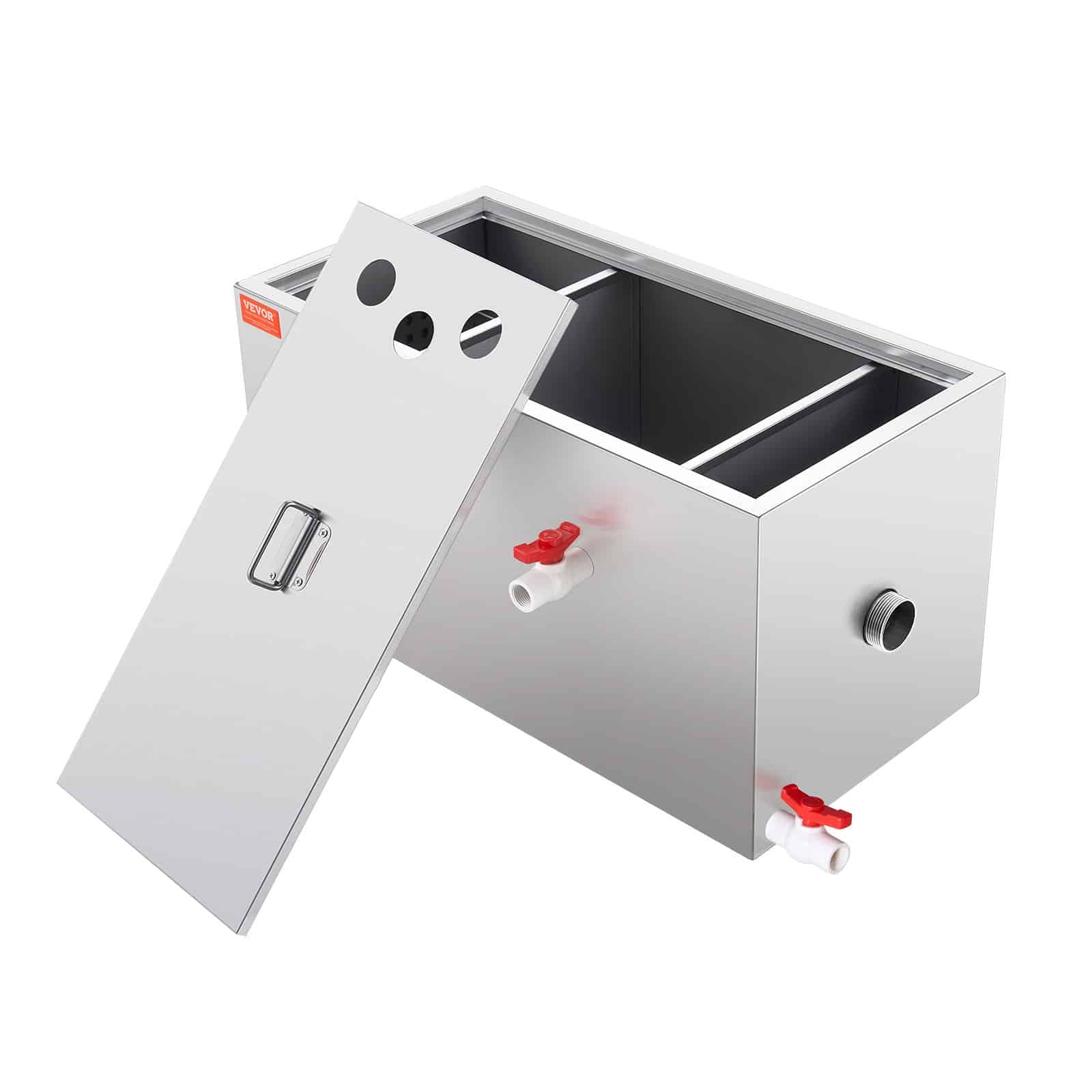 VEVOR 11.3 kg Stainless Steel Grease Trap, 6.4 GPM Interceptor with Top Inlet for Restaurant and Home Kitchen Wastewater - Зображення 11