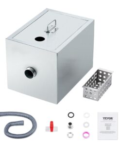 Жироуловлювач VEVOR з нержавної сталі 3.6кг, 2.8 GPM, сепаратор під мийку для кухні, дому та ресторану