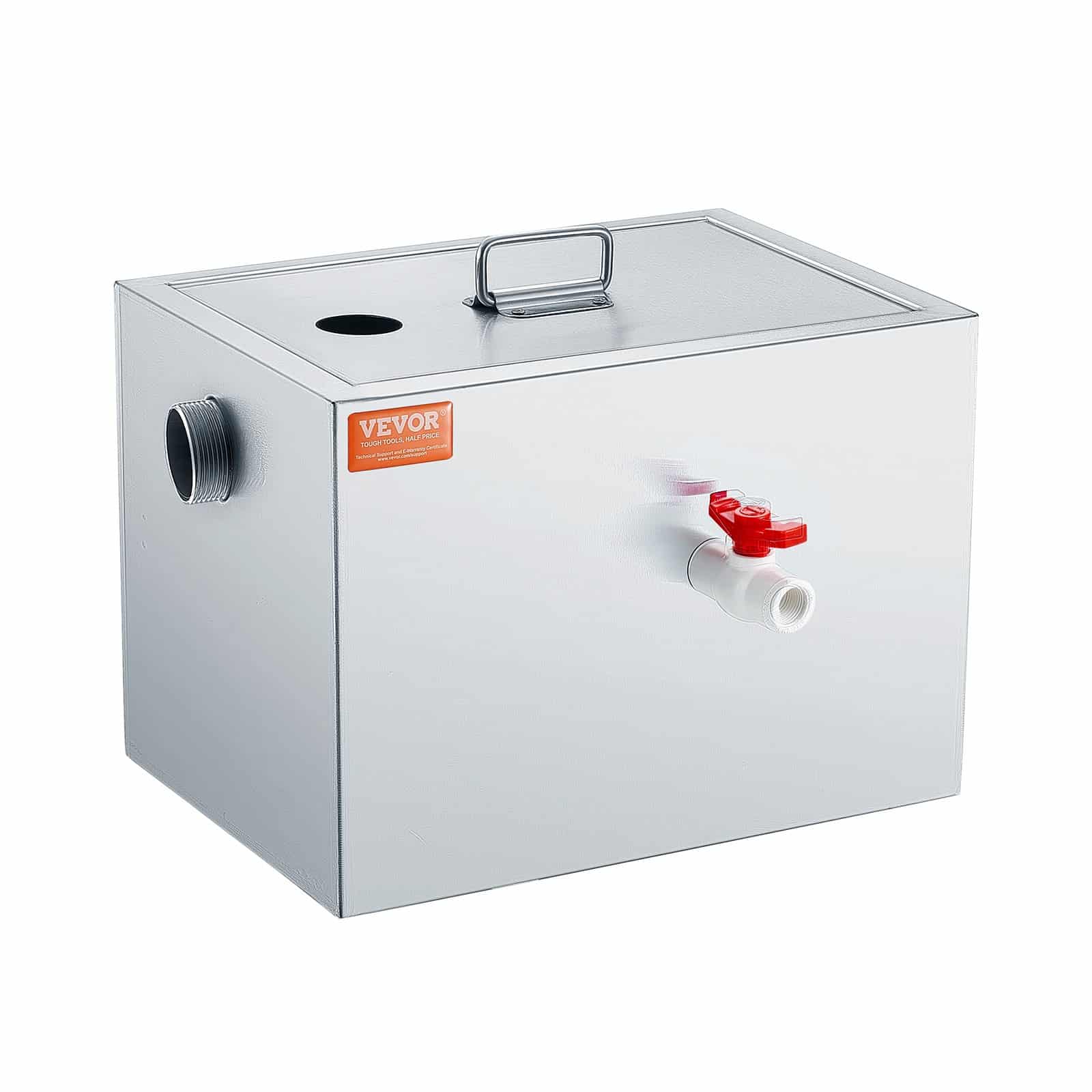 VEVOR Stainless Steel Grease Trap 3.6kg, 2.8 GPM, Under Sink Oil-Water Separator for Restaurant, Kitchen, Home Use - Зображення 12