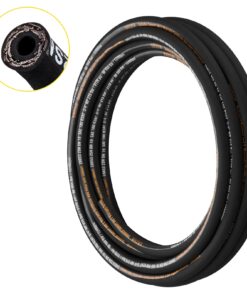 VEVOR 19 mm x 15 m hidrauliskā šļūtene, 215 bāri, gumija ar 2 tērauda pinumiem, elastīga lielapjoma šļūtene eļļai un šķidrumam, no -20 °C līdz 140 °C