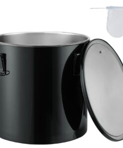 Ведро для смазки фритюрницы из нержавеющей стали VEVOR 30L с фильтровальным мешком, запирающей крышкой и ржавостойким покрытием для утилизации горячего масла