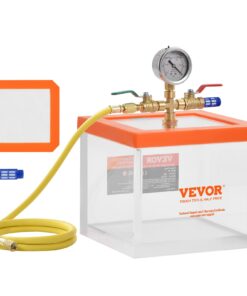 VEVOR 7.6L Acrylic Vacuum Chamber for Resin, Silicone, Gypsum Degassing & Vacuum Extraction – Airtight & Durable Design