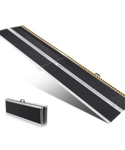 VEVOR Foldable Aluminum Wheelchair Ramp 305 cm, 363 kg Capacity, Non-Slip, Portable Mobility Scooter Ramp for Steps & Doorways