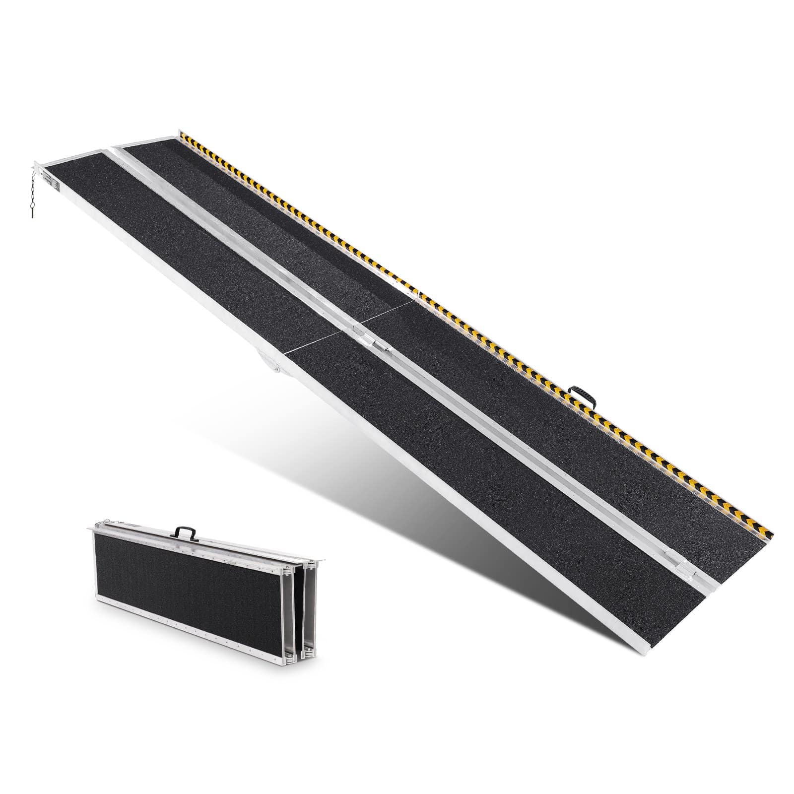 VEVOR Foldable Aluminum Wheelchair Ramp 305 cm, 363 kg Capacity, Non-Slip, Portable Mobility Scooter Ramp for Steps & Doorways