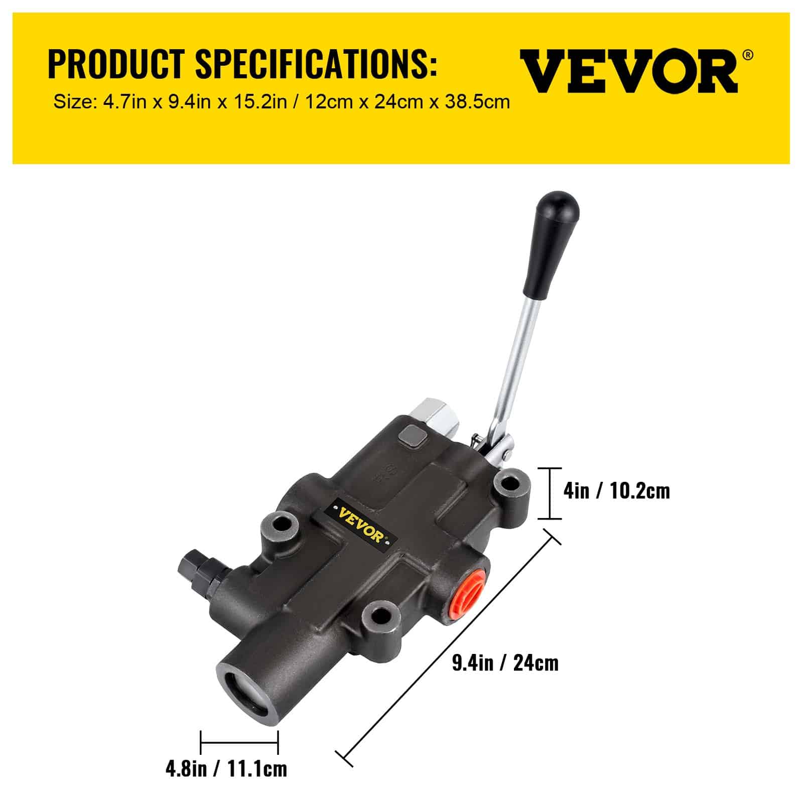VEVOR 1-Spool Hydraulic Directional Control Valve, 79 L/min, 250 Bar, for Tractors, Loaders, Excavators - Зображення 7