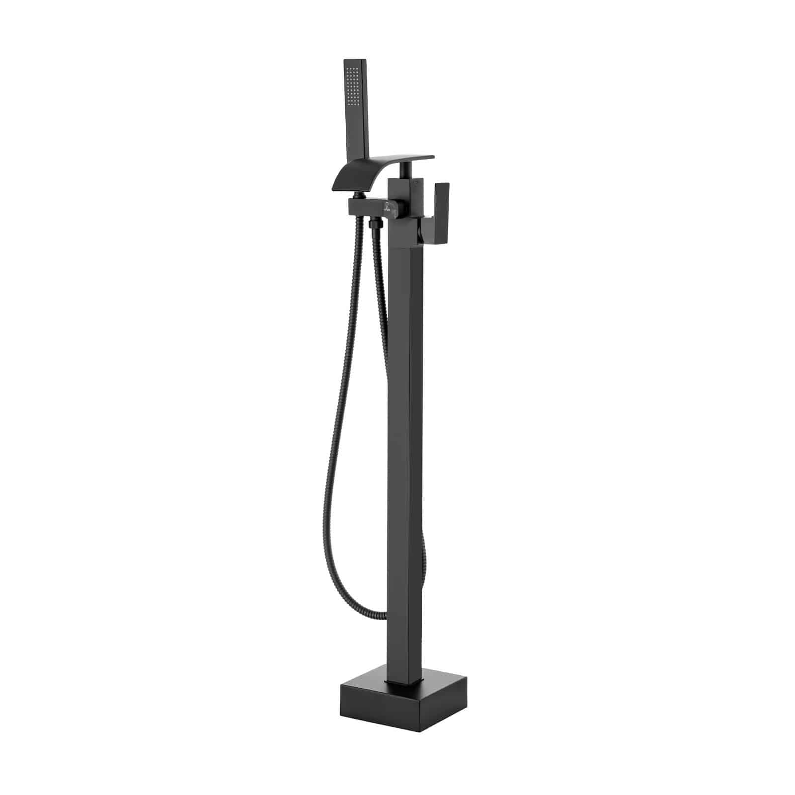 VEVOR Matte Black Freestanding Bathtub Faucet with Handheld Shower, 360° Swivel Spout, Floor Mount, 6.12L/min Flow
