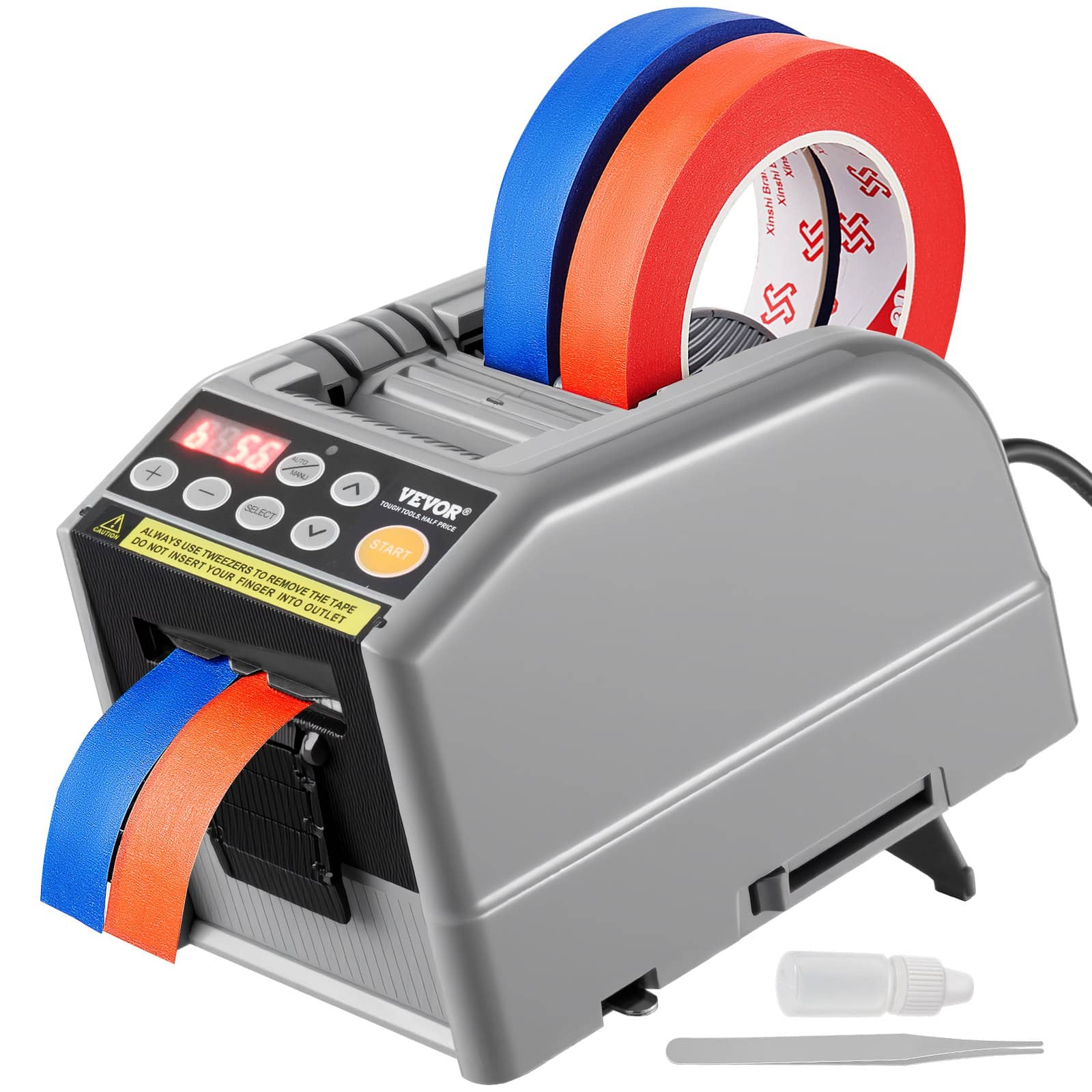 VEVOR Zcut-9 Automātiska Elektriskā Lentu Dozators 6–60 mm Lentas Griešanai, Iepakošanai un Ražošanai