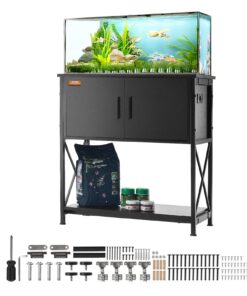 VEVOR 110кг акваріум підставка для 110L рибного бака, сталь & МДФ рептилій танк підставка з зберіганням & панель живлення, чорний