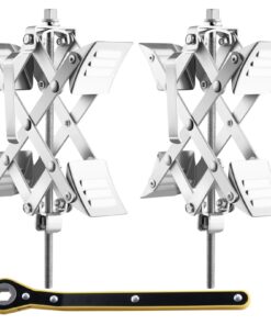VEVOR Camper Wheel Chock stabilizatori, regulējami 3,8–25,4 cm, 2-Pack ar sprūdrata uzgriežņu atslēgu un somu RV, piekabēm, kravas automašīnām