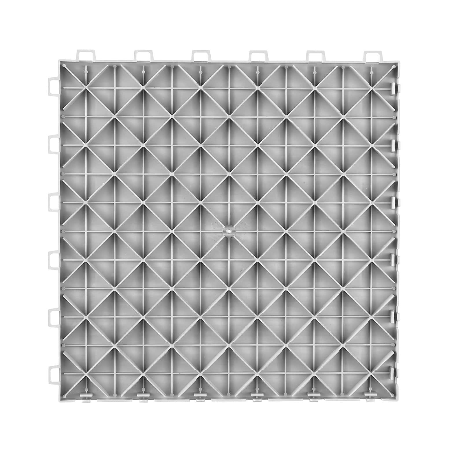 VEVOR Interlocking Garage Floor Tiles, 30x30x1.34cm, 25-Pack Non-Slip Double-Sided Flooring for Garage, Workshop, Silver - Pilt 10